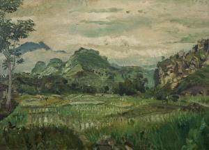 SUDJOJONO Sindutomo 1913-1986,Gunung Massigit, West Java,1971,Christie's GB 2022-12-01