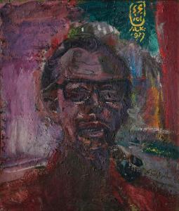 SUDJOJONO Sindutomo 1913-1986,Self-Portrait,1977,Larasati ID 2011-11-26