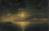 SUDKOVSKI Rufin Gavrilovich,Coastal City with Shipping by Moonlight,1872,Christie's 2000-07-07