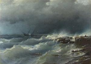 SUDKOVSKI Rufin Gavrilovich 1850-1885,Storm near Odessa,1881,MacDougall's GB 2017-11-29