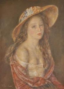 SUDZILWSKI V 1900-1900,Portrait de jeune fille,Aguttes FR 2010-02-17