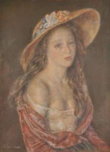 SUDZILWSKI V 1900-1900,Portrait de jeune fille,Aguttes FR 2009-06-05