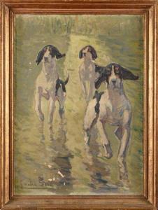 SUE Gabriel 1867-1958,Trois chiens en chasse,Osenat FR 2019-06-30
