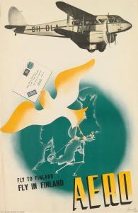 SUHONEN JORMA 1911-1987,FLY TO FINLAND / AERO,1938,Swann Galleries US 2019-11-14