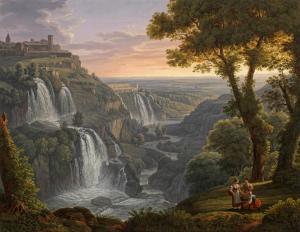 SUHRLANDT Rudolf,Weite Abendlandschaft bei Tivoli mit den Wasserfäl,1825,Schloss 2021-05-08