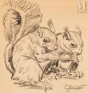 SUISSE Gaston 1896-1988,Couple d'écureuils,Millon & Associés FR 2024-03-16