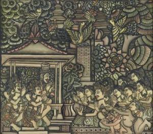 SUKARYA I 1912-1988,Bima and His Followers Pay Respects to a High Prie,Borobudur ID 2011-10-22