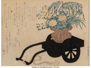 SUKENOBU Nishikawa 1671-1751,Planter on Cart,Heritage US 2023-03-09