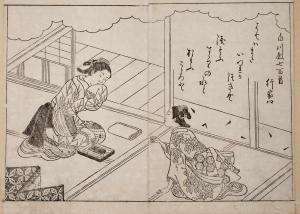 SUKENOBU Nishikawa,Szene im Interieur, welche eine junge Frau,18th century,Mehlis 2020-02-27
