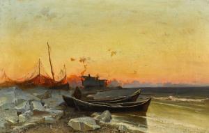 SUKHODOLSKY PETR 1835-1903,Fishing Nets Drying by the Shore,1881,Sotheby's GB 2021-11-30