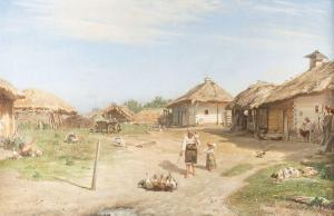 SUKHODOLSKY PETR 1835-1903,RUSSIAN VILLAGE,1865,Hargesheimer Kunstauktionen DE 2021-11-04