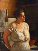 SUKHOROVSKY Martsely Gavrilovich 1840-1908,A GIRL IN THE KITCHEN,1904,Bukowskis SE 2012-12-12