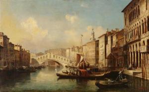 SUKKERT Adolf 1830-1870,Venice, A view of the Grand Canal with the Rialto ,Bonhams GB 2021-04-27