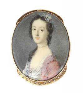 SULLIVAN Luke 1705-1771,Portrait of a lady in a rose-coloured dress,1765,Sworders GB 2022-01-18