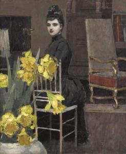 sullivant vanderbilt allen William 1860-1931,In the Music Room with Daffodils,Christie's 2004-03-11