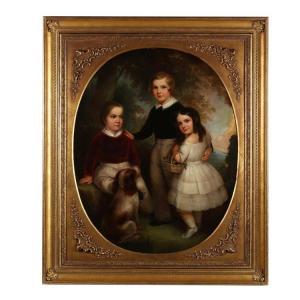 SULLY Jane Cooper 1807-1877,Portrait of Three Children,Leland Little US 2016-06-17