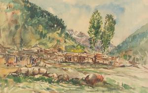 SULTAN SHEIKH MOHAMMED 1923-1994,Untitled (Kashmir Landscape),1968,Bonhams GB 2023-11-14