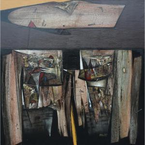 SUMARTONO Basuki 1960,Fragmen di Atas Jeramba (Fragments Above Wooden Jetty),33auction SG 2021-08-15