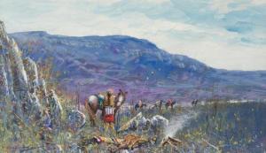 SUMIDA Gregory 1948,Landscape with Travelers on Horseback,Altermann Gallery US 2020-09-17