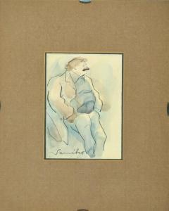 SUMIKO 1900,Bildnis eines Herren mit Schnauzbart im Frack (Skizze),Allgauer DE 2013-01-12