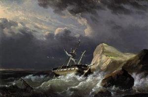 SUMMERS E.J,A dismasted merchantman driving onto the shore,1851,Christie's GB 2010-11-24