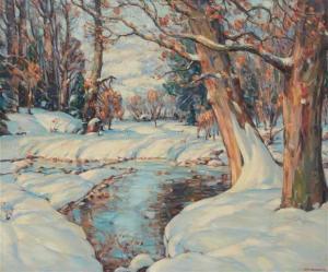 SUMMERS Ivan F 1886-1964,Stream through a winter landscape,John Moran Auctioneers US 2022-05-10