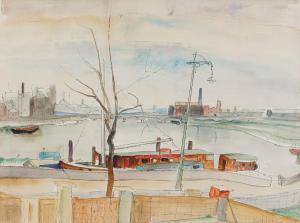 SUMNER Maud Eyston Frances 1902-1985,The Thames at Battersea,Strauss Co. ZA 2024-02-12