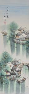 Sun Mei,village and boat scene in spring,888auctions CA 2019-07-18