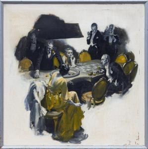 SUNDBLOM Haddon Hubbard 1899-1976,Gamblers at the Table,Cottone US 2023-11-29