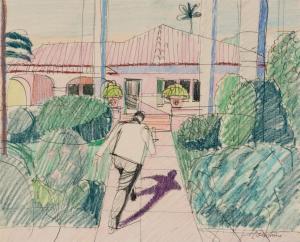 SUNSHINE Norman,Untitled (Figure in front of a house),1975-85,Los Angeles Modern Auctions 2011-10-09