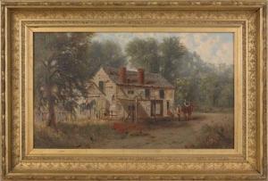 SUNTER Harry J 1800-1900,Landscape with a carriage barn,1861,Pook & Pook US 2011-01-15