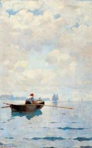 SUPANCHICH HABERKORN Konrad,A fisherman in his boat on a quiet day,1897,Bruun Rasmussen 2019-12-23