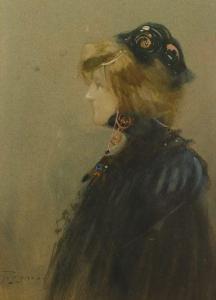SUPPARO Ange 1870-1948,Portrait présumé de Sarah Bernhardt, de profil a,Damien Leclere 2019-06-24