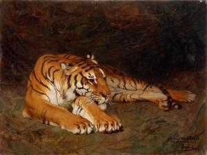 SURAND Gustave 1860-1937,Tigre a riposo,1929,Cambi IT 2024-03-28