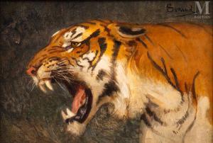 SURAND Gustave 1860-1937,Tigre la gueule ouverte,Millon & Associés FR 2024-03-16