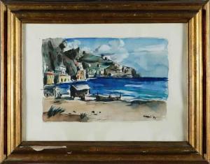 SURDI Luigi 1897-1959,Veduta di costa con spiaggia,Dams Casa d'Aste IT 2018-12-05