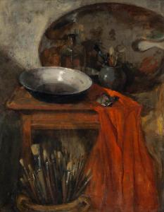 SURIE Jacoba 1879-1970,brushes and a painters' palette,Venduehuis NL 2023-05-25
