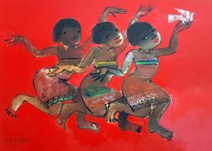 SURYAWAN Tresna 1943-2007,Three Balinese Dancers,Sidharta ID 2022-06-25