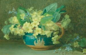 SUTCLIFFE Elizabeth 1886-1928,A still life of primroses and forget-me-nots in a ,Bonhams 2004-03-16