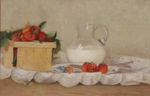 SUTCLIFFE Elizabeth 1886-1928,Still life study strawberries and cream,Burstow and Hewett 2009-09-23