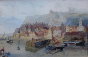 SUTCLIFFE Thomas 1828-1871,WHITBY, THE LOWER HARBOUR,1856,Lawrences GB 2019-04-12