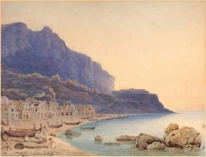SUTER Jakob,Italian coastal landscape with fishermen and boats,1837,Galerie Koller 2019-03-29