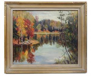 SUTHERLAND Eola 1874-1967,Impressionistic autumn landscape,Winter Associates US 2016-05-16