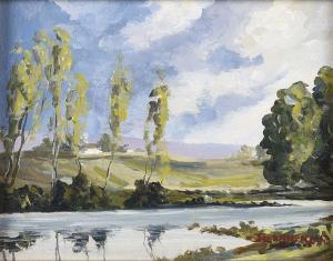 SUTHERLAND J.D,TREES BY THE LOUGH,Ross's Auctioneers and values IE 2021-12-08