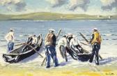 SUTTON Ivan 1944,LAUNCHING CURRACHS, ARAN MOR, ARAN ISLANDS,COUNTY GALWAY,Whyte's IE 2011-03-14