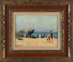 SUTTON Ruth Haviland 1898-1960,Beach scene, likely Nantucket,Eldred's US 2023-07-28