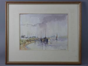 SUTTON WILFRED 1917-2012,Norfolk Broads scene with boats and figures,Rogers Jones & Co GB 2017-10-31