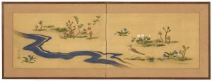 SUZUKI Shuitsu 1823-1889,Bird and Flowers by a Stream,Christie's GB 2023-03-21