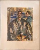 SUZZONI Romain 1950,Homme au verre de vin,Morand FR 2024-01-11