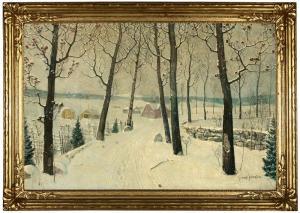 SVENDSEN Svend Rasmussen,A road through trees in early spring snow,John Moran Auctioneers 2010-04-27